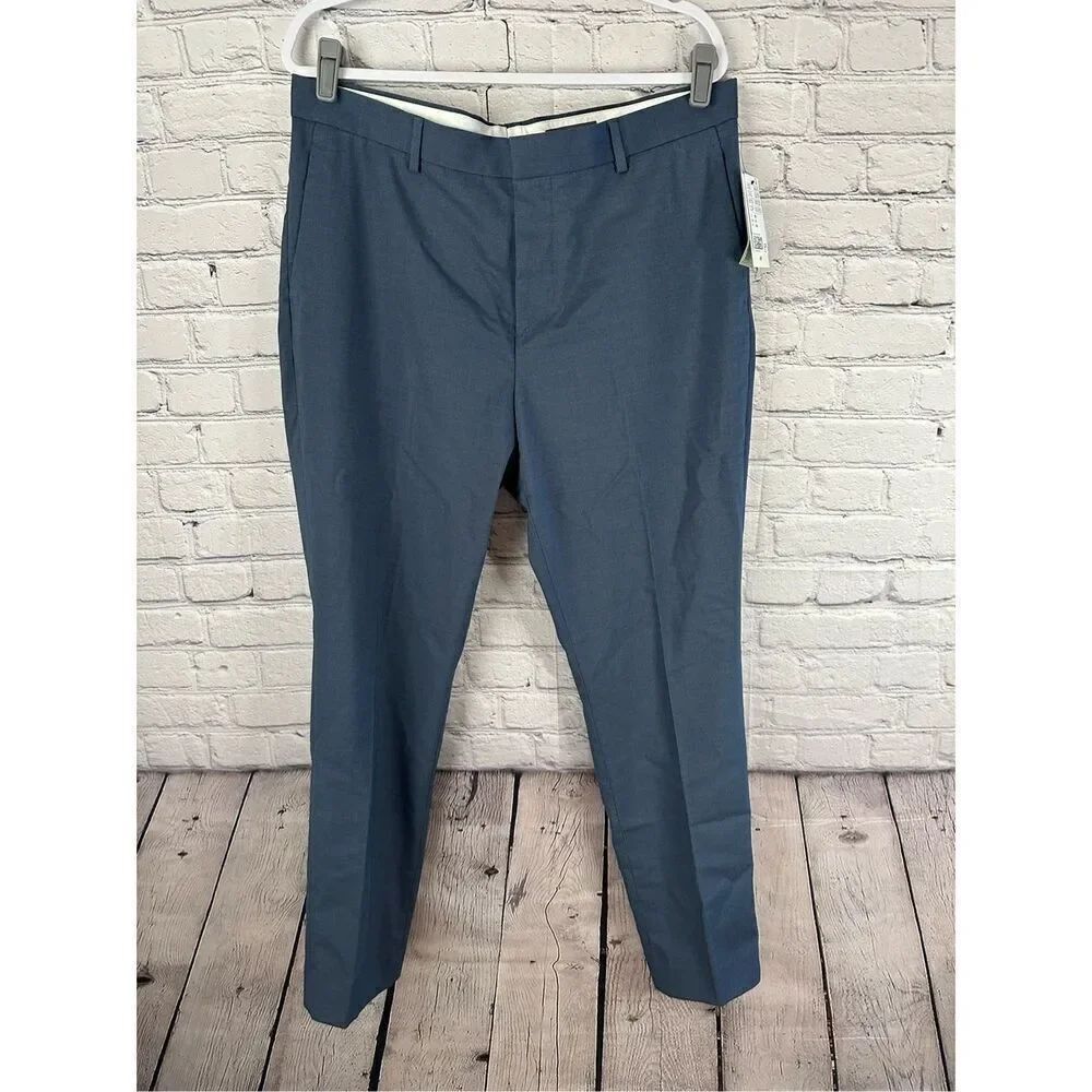 H&M Men’s Dress Pants 38R Slim Fit Stretch Gray/Blue